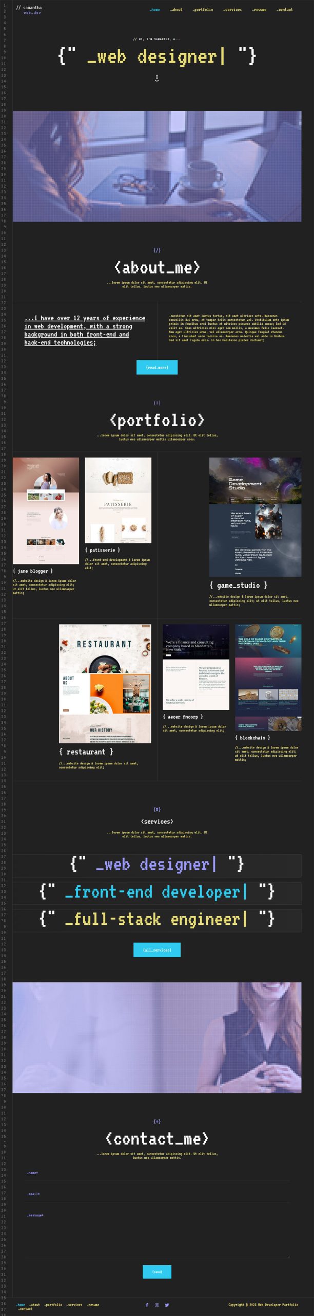 Web Developer Portfolio - Starter Templates